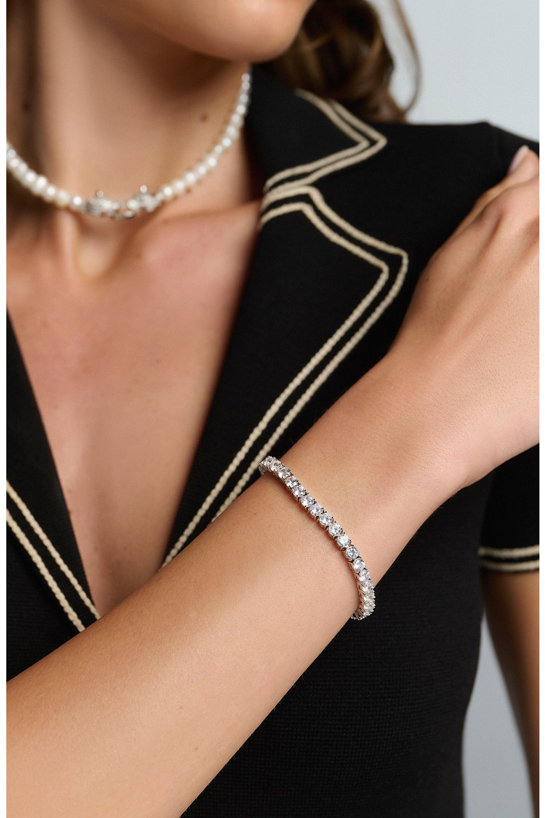 Silver Tennis Bracelet, Alternate, color, Silver