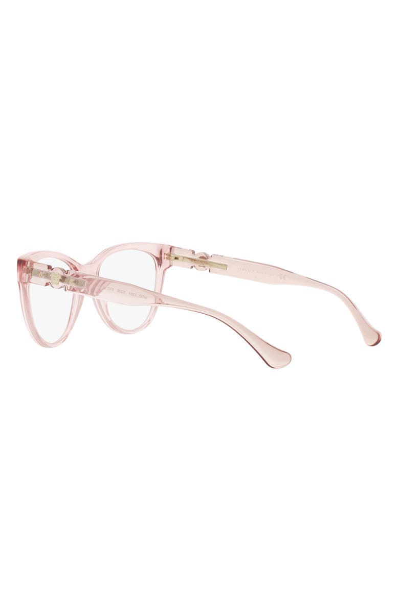 Versace 53mm Cat Eye Optical Glasses, Alternate, color, Trans Pink