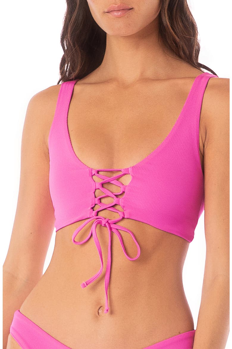 Allure Triangle Bikini Top, Alternate, color, PINK