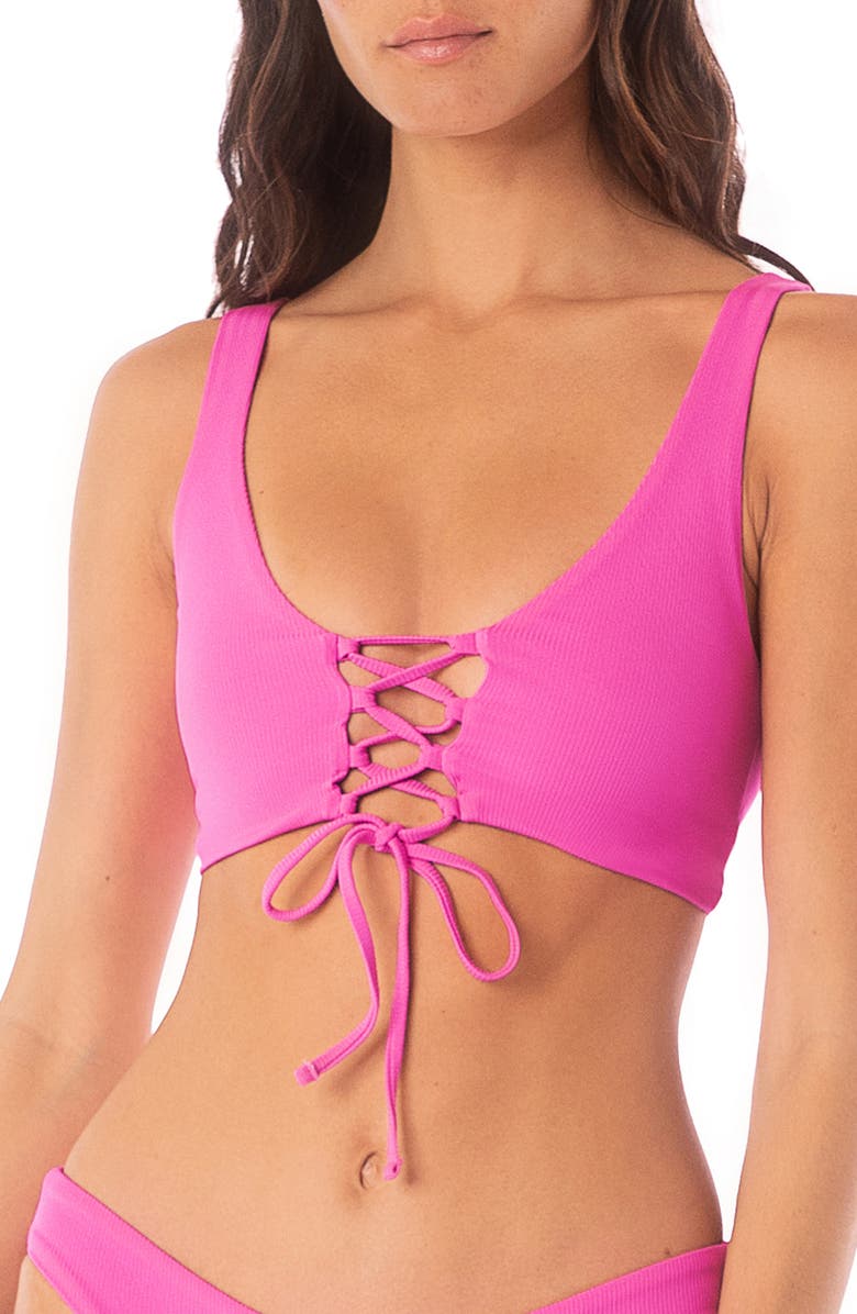 Maaji Allure Triangle Bikini Top, Alternate, color, Pink