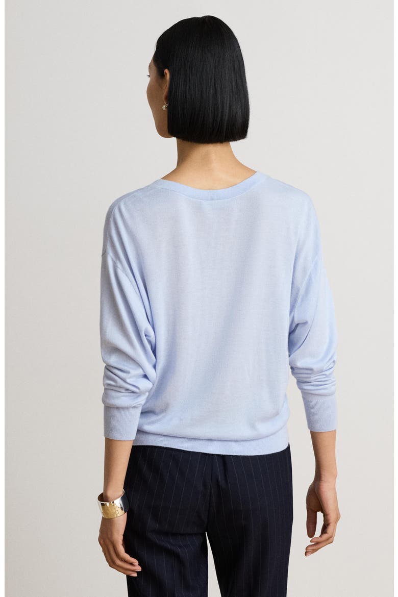 Minclaire V-Neck Sweater, Alternate, color, ICY BLUE