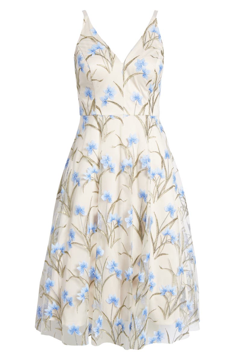 Eliza J Floral Embroidered Fit & Flare Dress, Alternate, color,