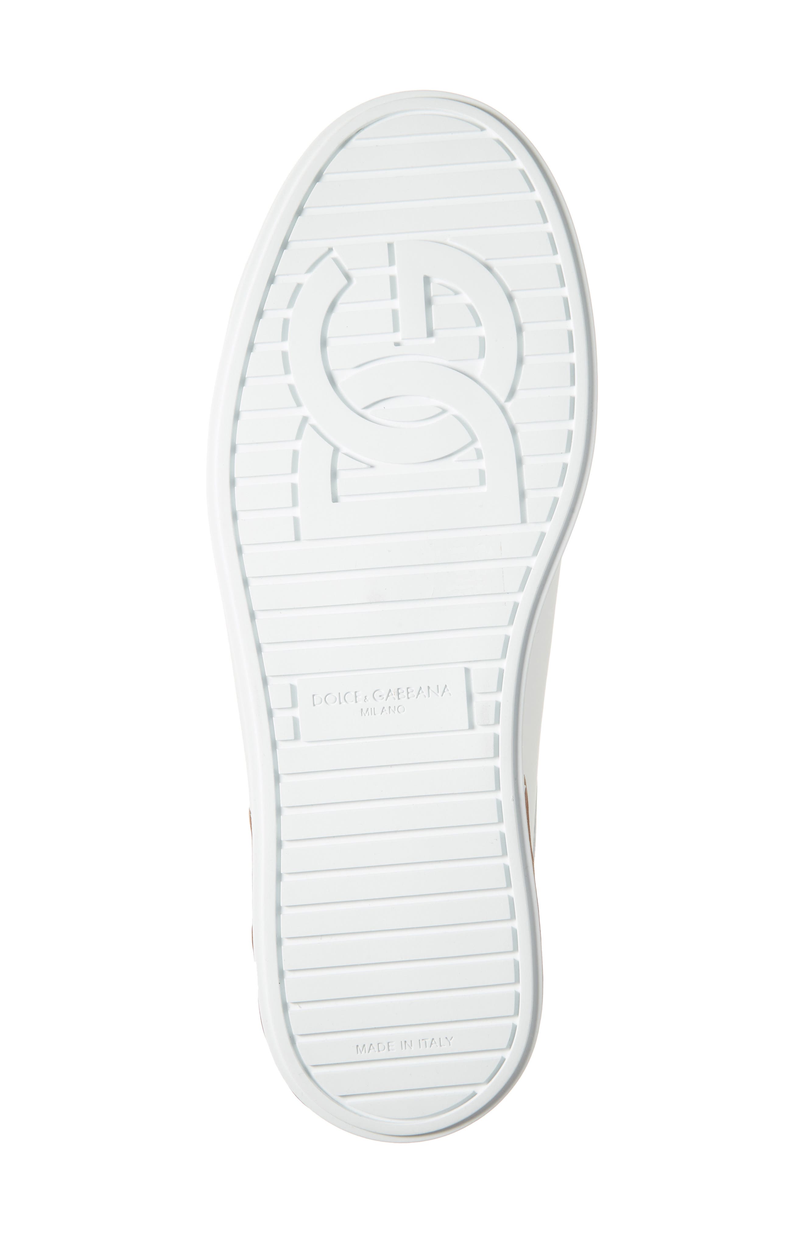 Dolce&Gabbana Portofino Sneaker, Alternate, color, 8S537 Bianco/ Cuoio
