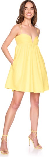 Plunge Neck Babydoll Dress