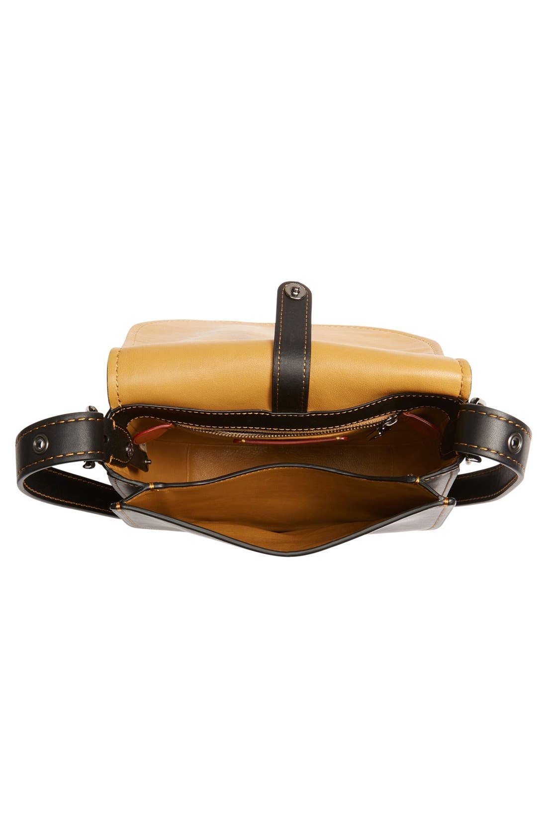 1941 '23' Leather Saddle Bag, Alternate, color, BLACK