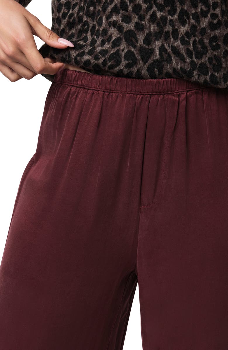 Splendid Serena Satin Pull-On Pants, Alternate, color, Rosewood