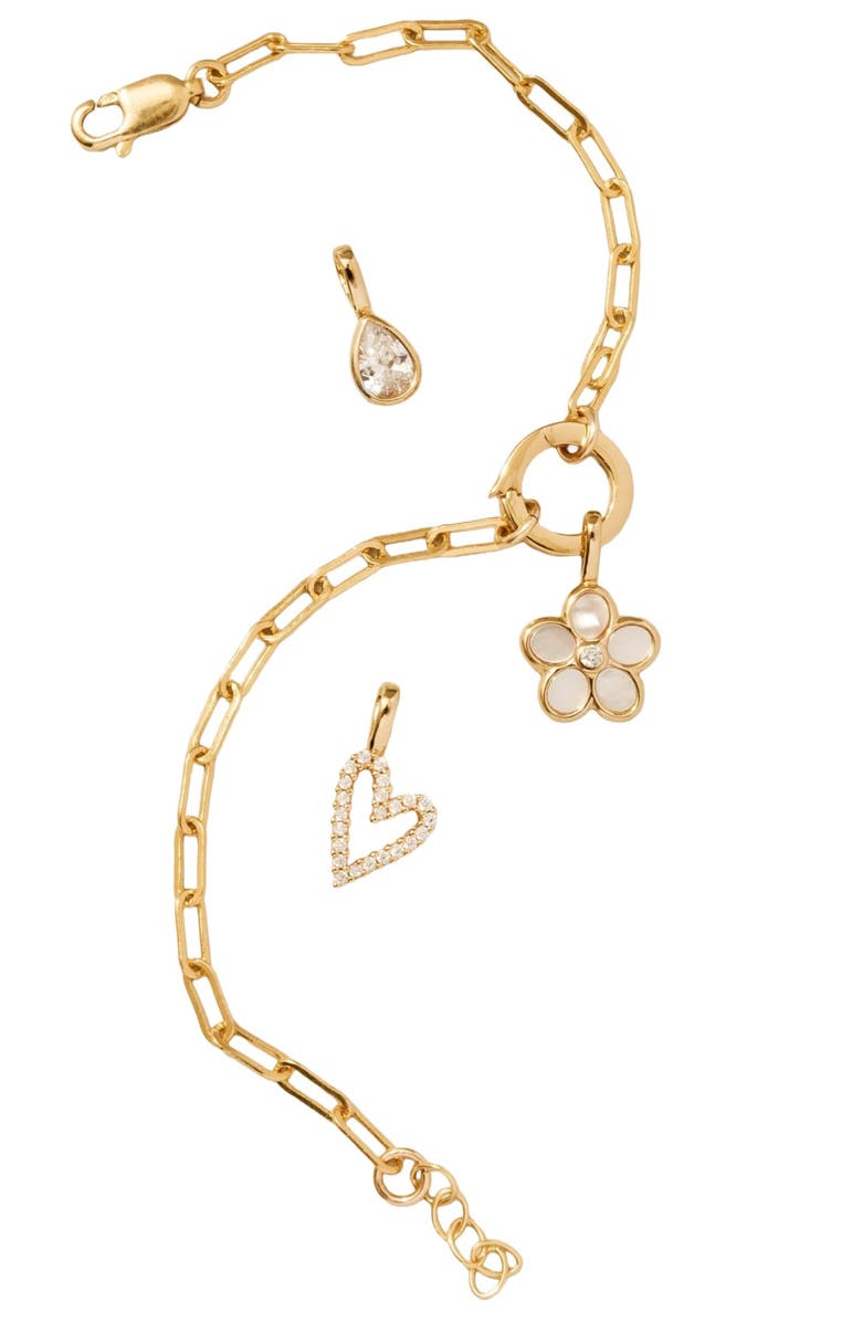 MADE BY MARY Jude Charm Bracelet with Link Lock, Alternate, color, Gold Filled