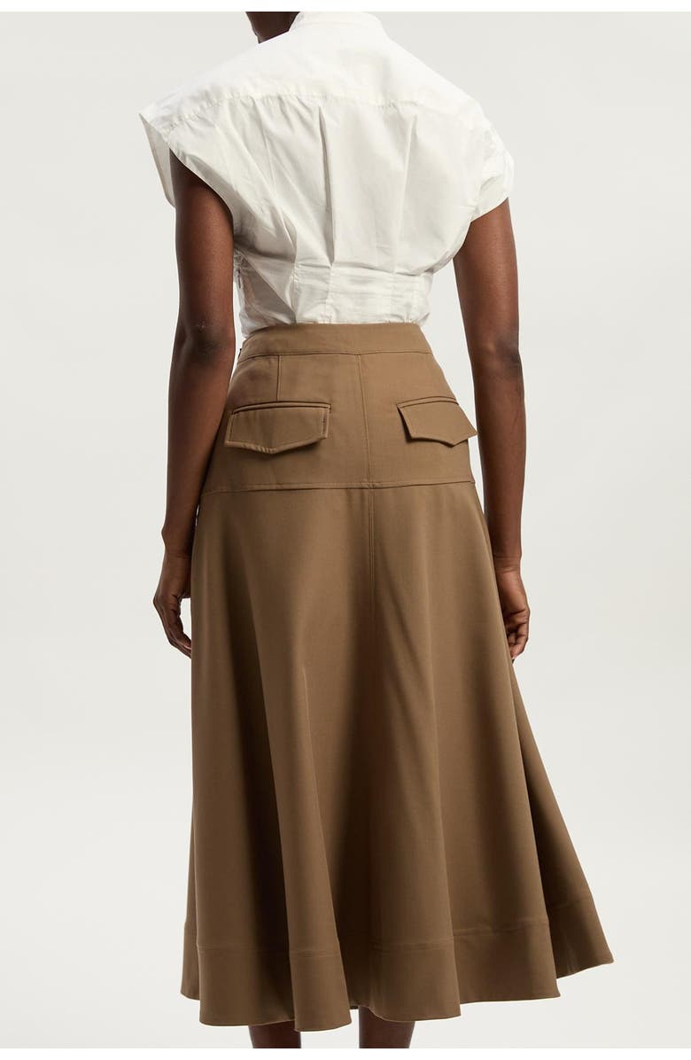 Karen Millen Viscose Blend Tailored Full Skirt, Alternate, color, Camel