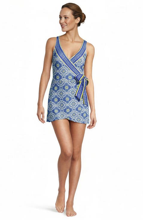 Side Tie Mini Swim Dress Swimsuit