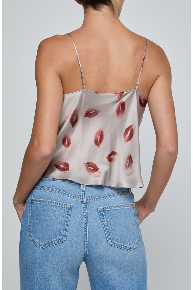 Calista Cowl Neck Camisole, Alternate, color, TAUPE/ DK RED FD KISS