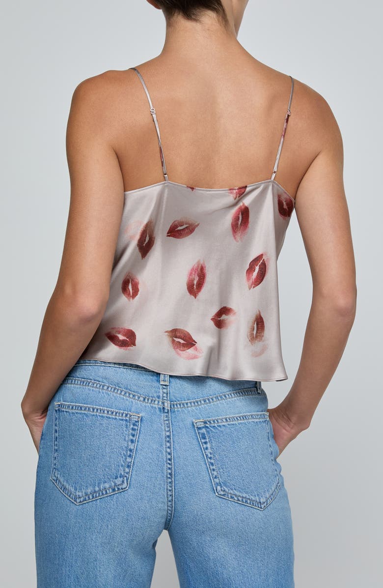 L'AGENCE Calista Cowl Neck Camisole, Alternate, color, Taupe/ Dk Red Fd Kiss