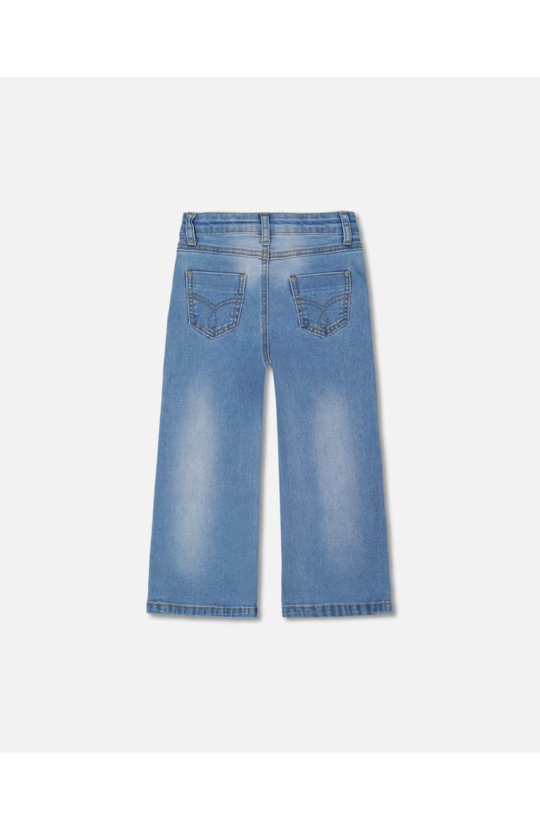 Deux par Deux Little Girl's Wide Leg Jeans Denim Blue, Alternate, color, 