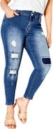 City Chic Patched Apple Skinny Jeans