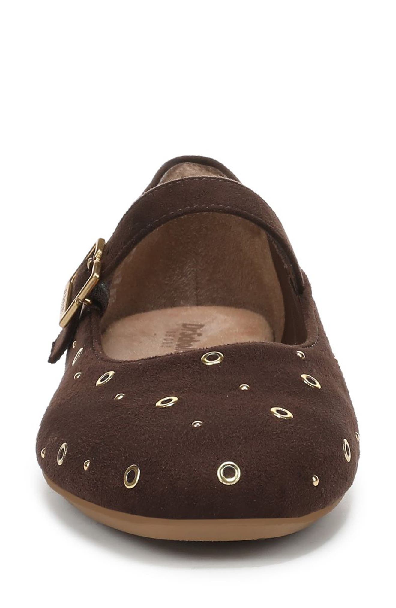Dr. Scholl's <p>Wexley Studded Mary Jane Flat (Women)</p>, Alternate, color, Dark Umber Microfiber