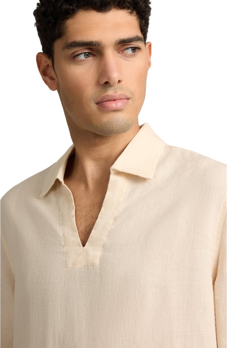 Onia Linen Long Sleeve Popover Shirt, Alternate, color, Natural