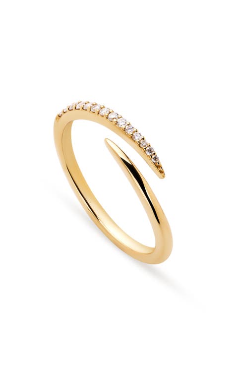 Gold Band Ring - Diamond Bypass Ring