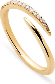 Ana Luisa Gold Band Ring - Diamond Bypass Ring