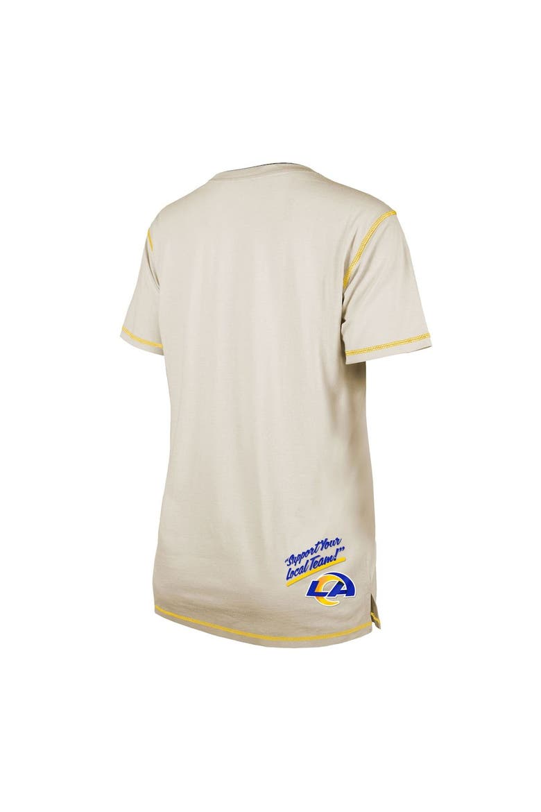 Women's New Era Cream Los Angeles Rams Split T-Shirt, Alternate, color, Cream