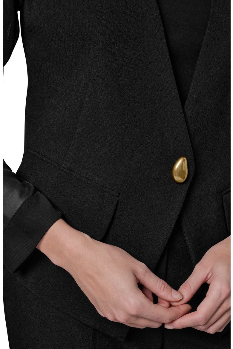 Sheer Contrast Jacket, Alternate, color, BLACK