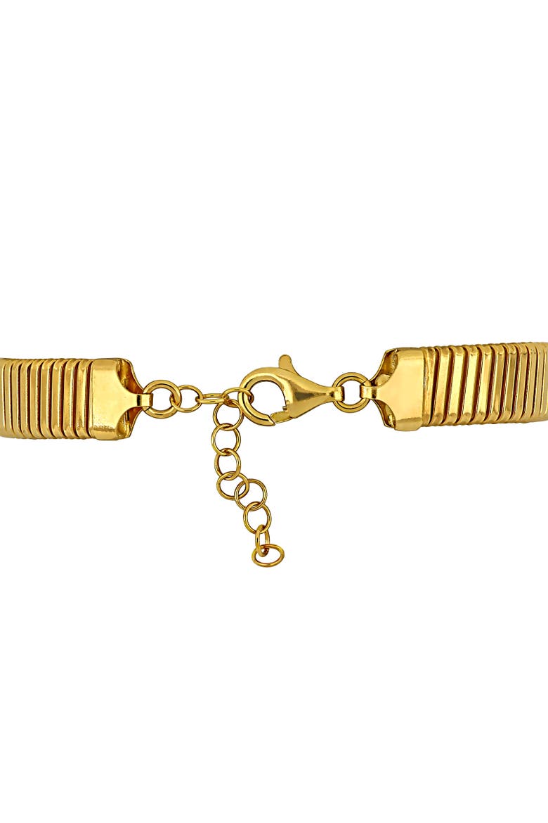 Cubic Zirconia Omega Flower Bracelet Yellow Plated, Alternate, color, Yellow-Plated