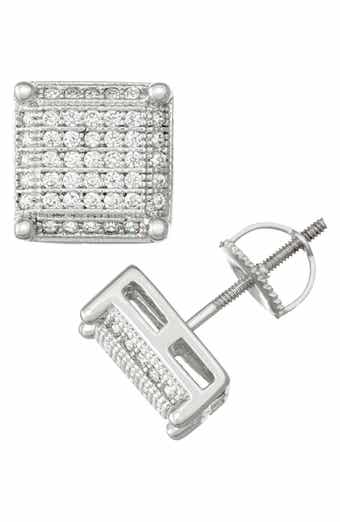 FZN Sterling Silver CZ Stud Earrings