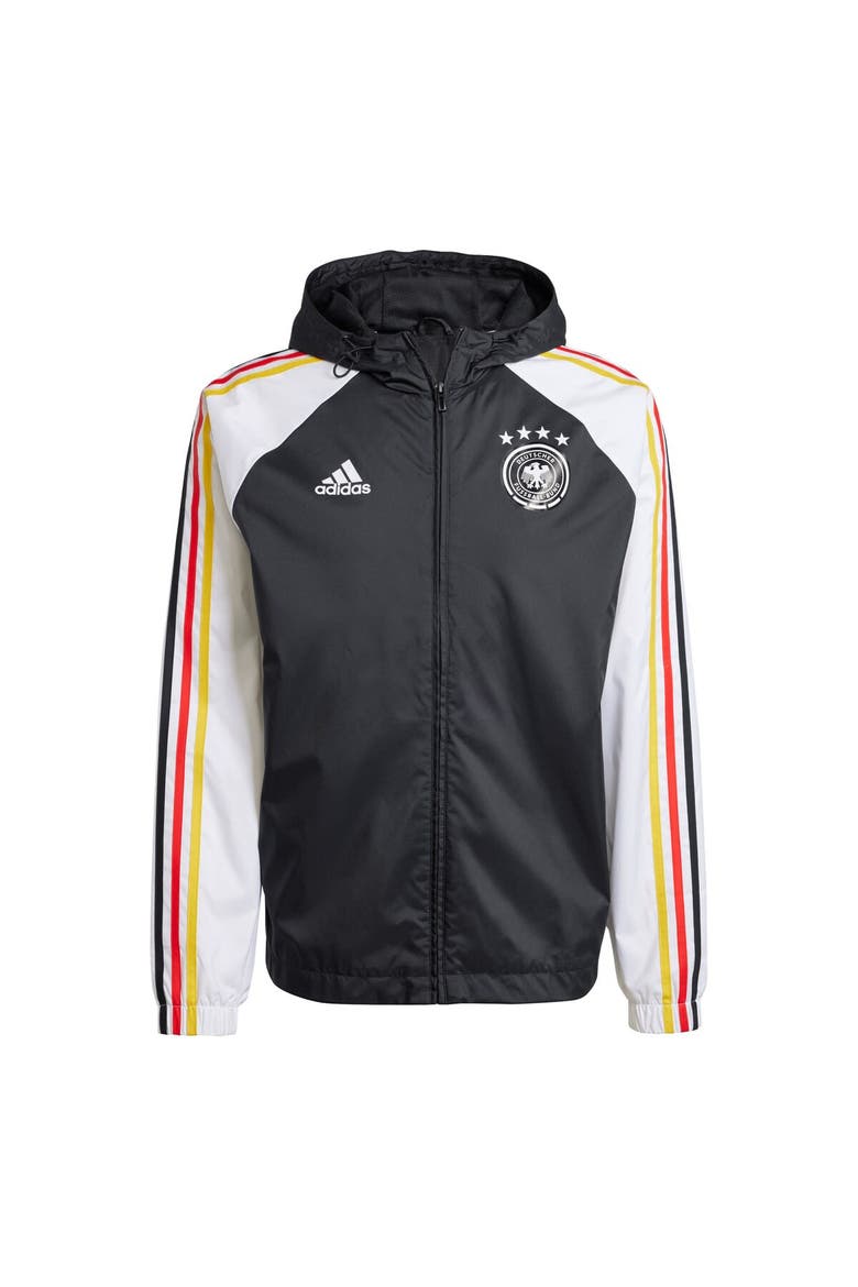 Men's adidas Black Germany National Team DNA Raglan Full-Zip Windbreaker Jacket, Alternate, color, Black