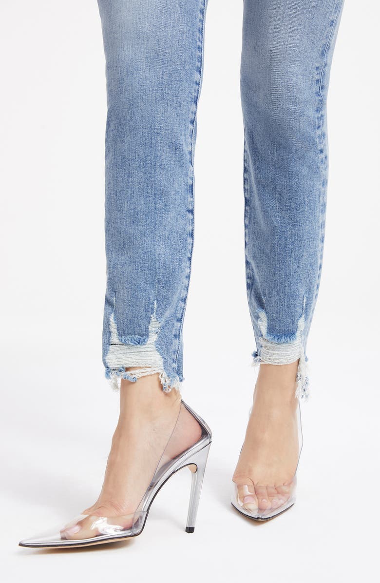 Good American Good Leg Curtain Hem Straight Leg Jeans, Alternate, color,