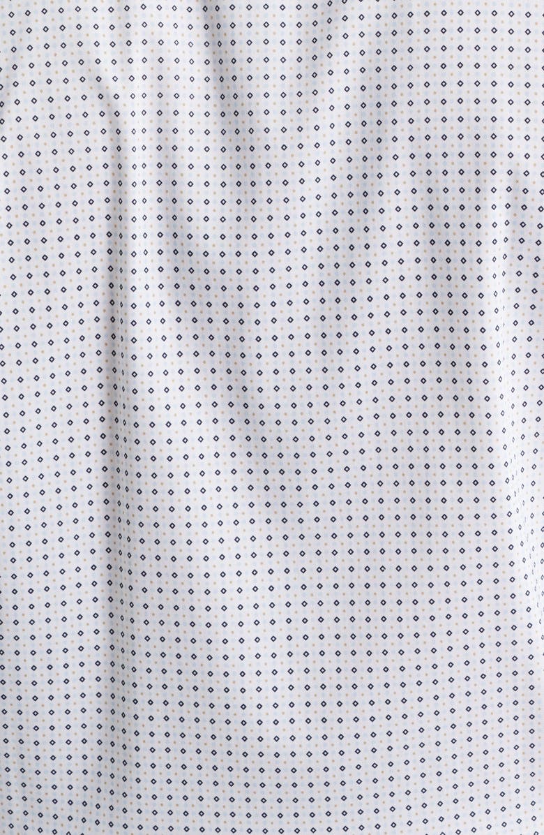Nordstrom Trim Fit Geometric Print Premium Performance Twill Dress Shirt, Alternate, color, Light Blue