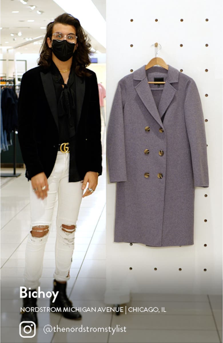 Double Breasted Wool Blend Coat, sales video thumbnail