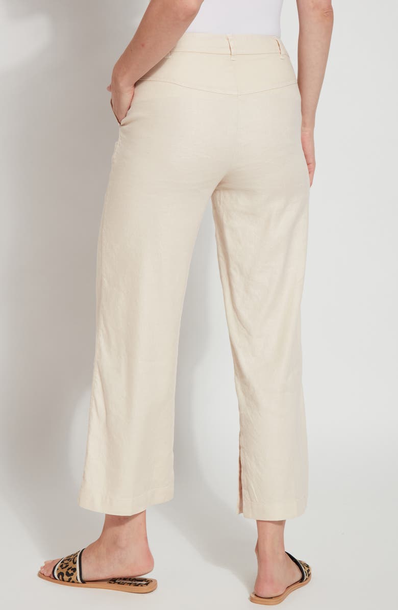 Lysse Brooke Linen Blend Crop Wide Leg Pants, Alternate, color, Crisp Chino