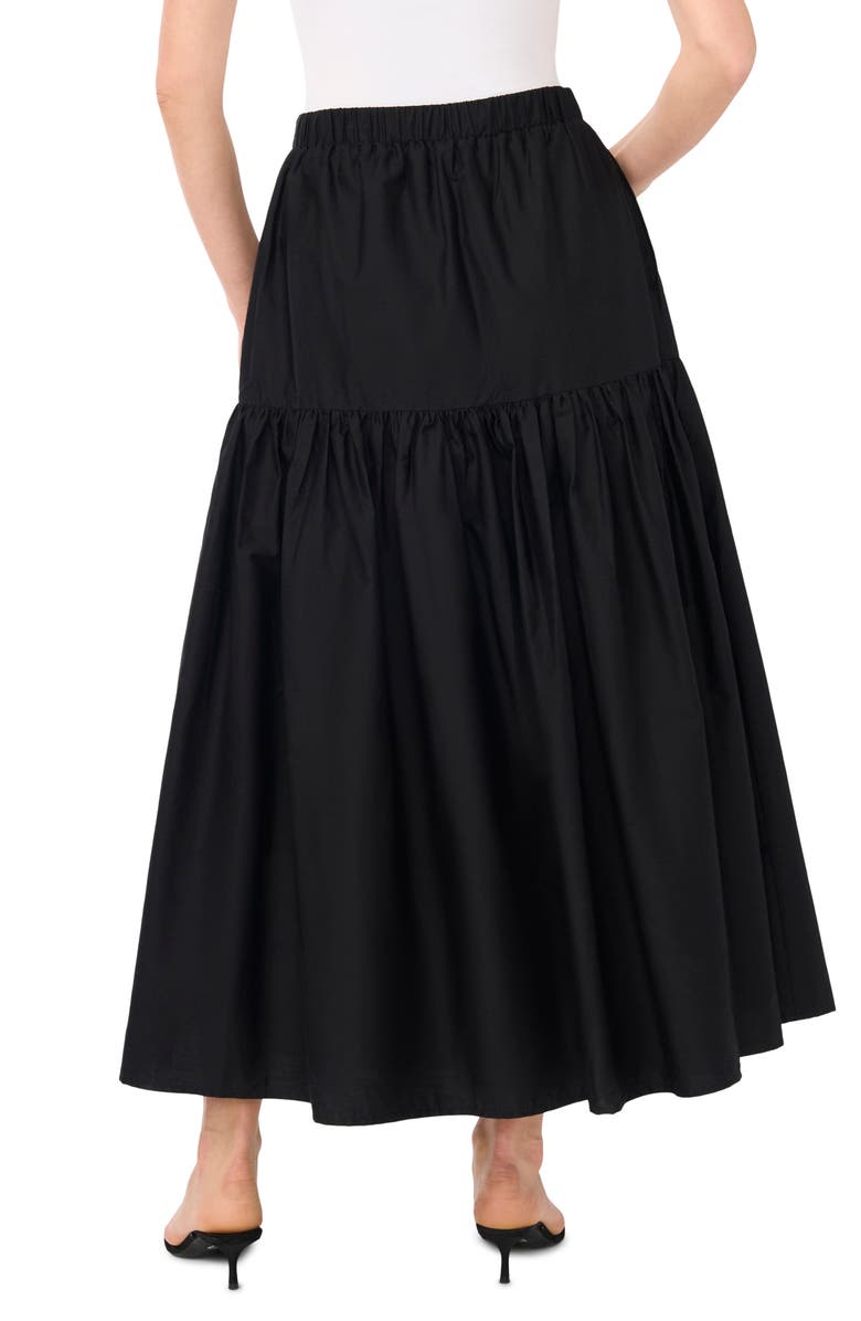 1.STATE Tiered Cotton Maxi Skirt, Alternate, color, Rich Black