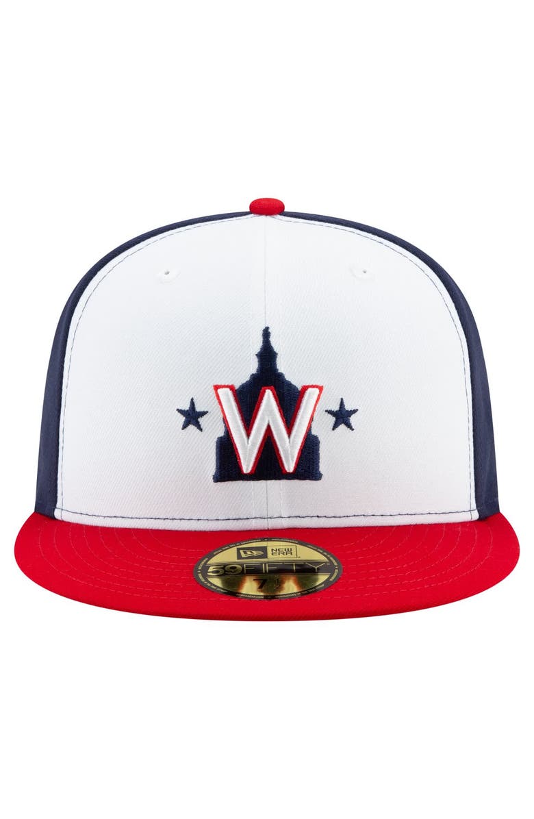 New Era Men's New Era White/Navy/Red Washington Nationals 20th Anniversary 59FIFTY Fitted Hat, Alternate, color, White