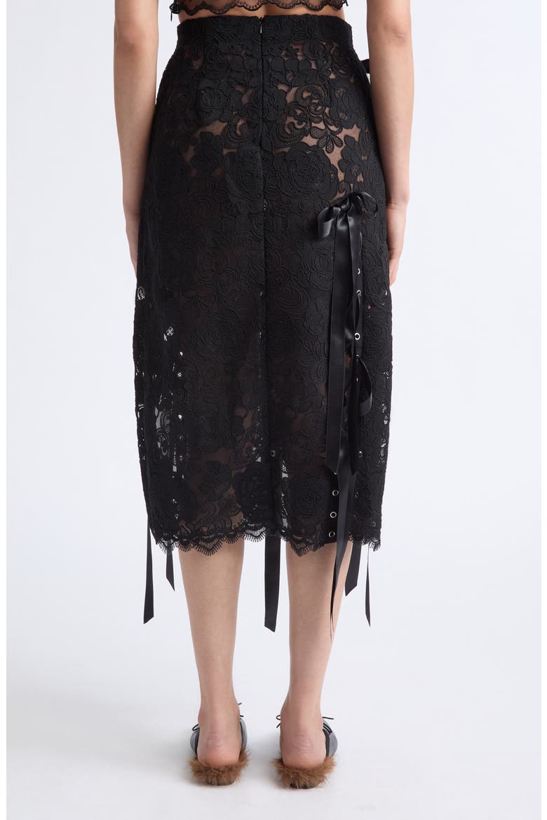 Unraveling Ribbon & Ring Lace Skirt, Alternate, color, BLACK