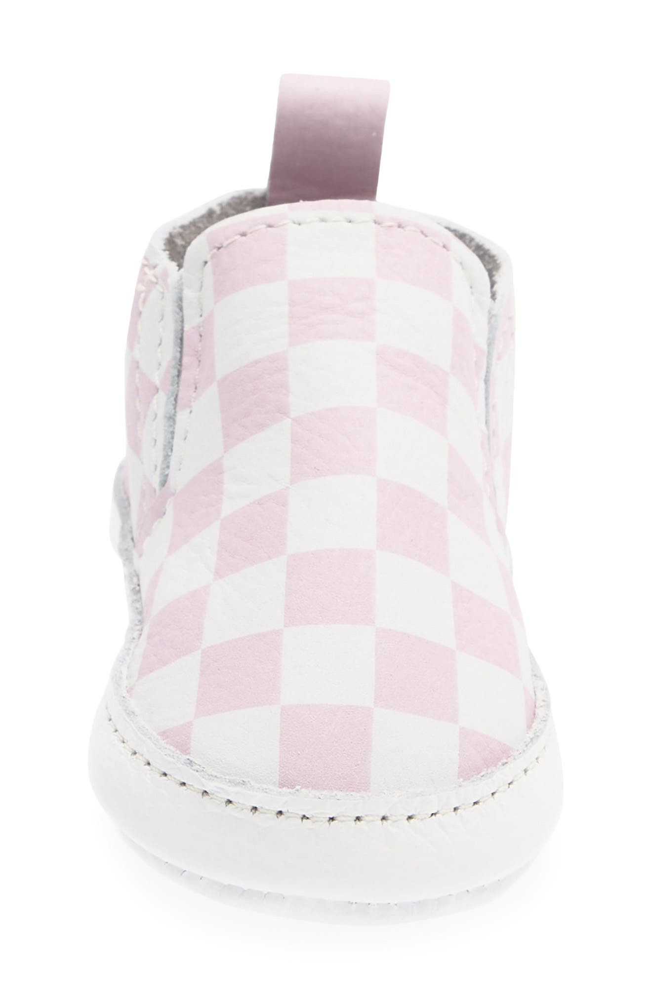 Check Leather Slip On Shoe, Alternate, color, PETAL PINK CHECK
