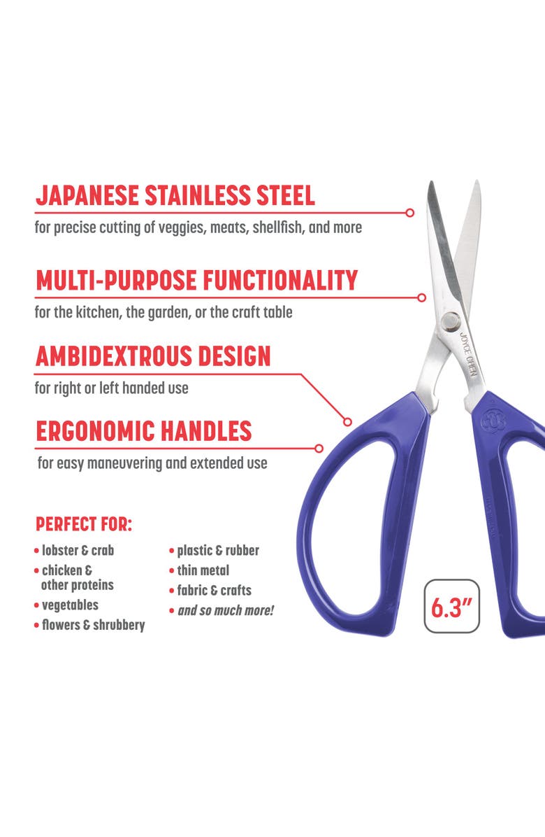JOYCE CHEN Original Unlimited Kitchen Scissors 2-Pack, Alternate, color, Blue