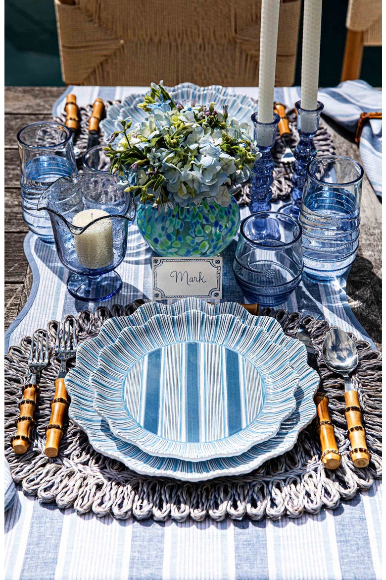 Cabana Set of 4 Melamine Dinner Plates, Alternate, color, OCEAN