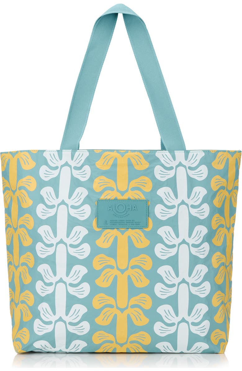 Aloha Collection Day Tripper Lei Life Water Resistant Tyvek<sup>®</sup> Tote, Main, color, Honey/ Tide