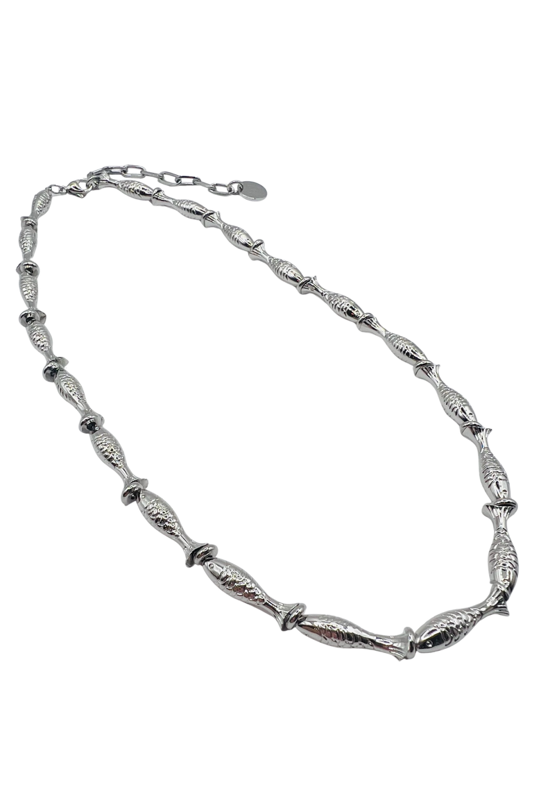Catch of the Day Necklace, Alternate, color, Silver