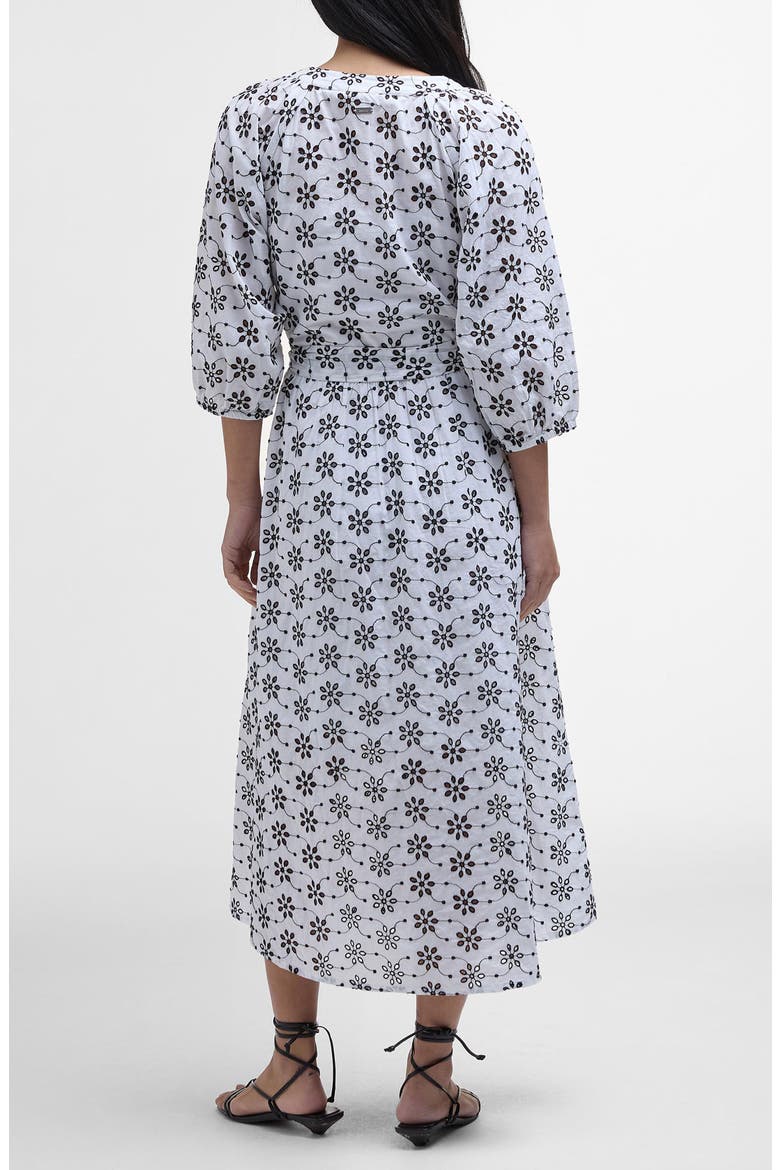 Erin Embroidered Eyelet Cotton Midi Dress, Alternate, color, WHITE