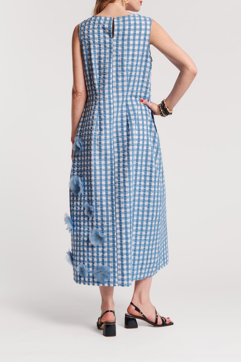 Origami Dress Gingham, Alternate, color, Blue/Oyster