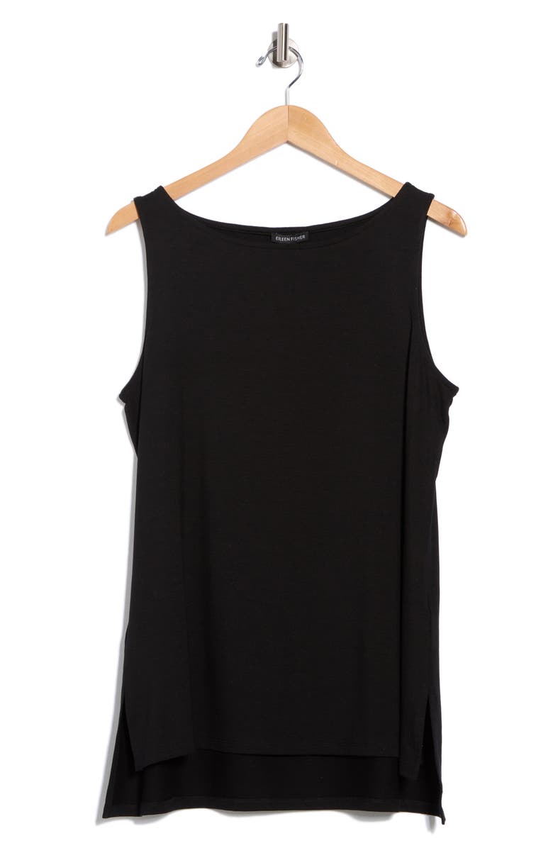 Eileen Fisher Bateau Neck High-Low Tank, Alternate, color,