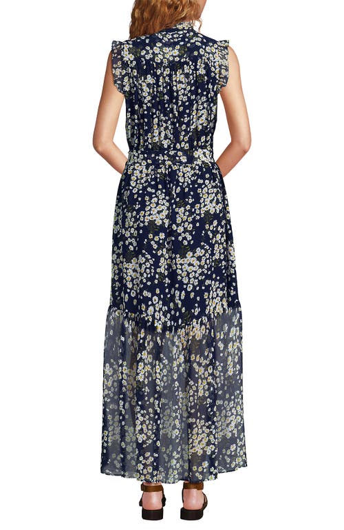 Lands' End Chiffon Maxi Dress With Ruffle Detail In Blue