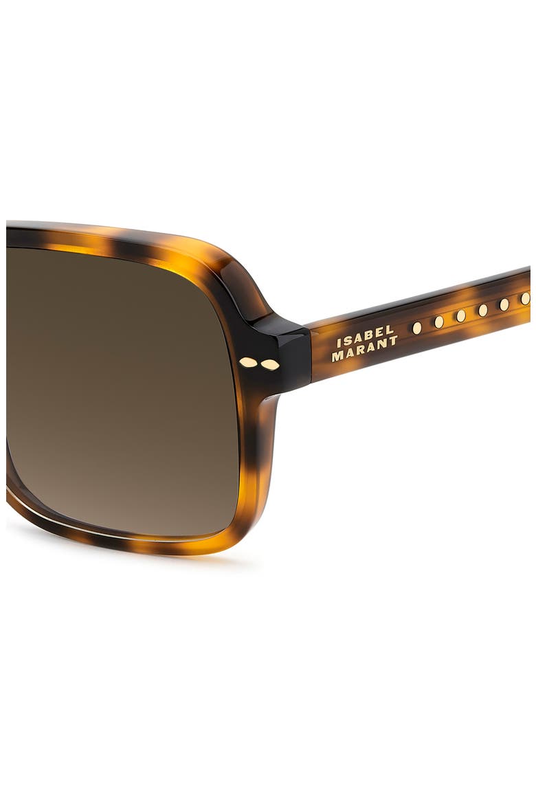 57mm Gradient Rectangular Sunglasses, Alternate, color, HAVANA/ BROWN