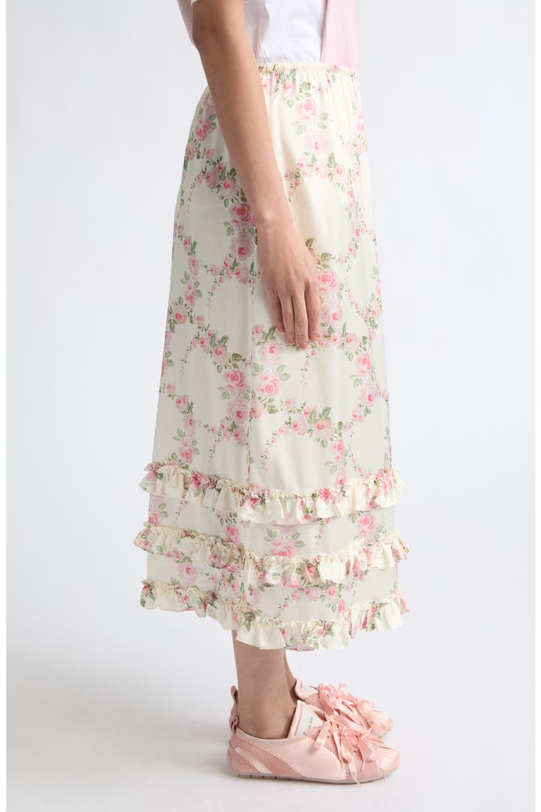Ruffle Frill Hem Easy Skirt, Alternate, color, CREAM