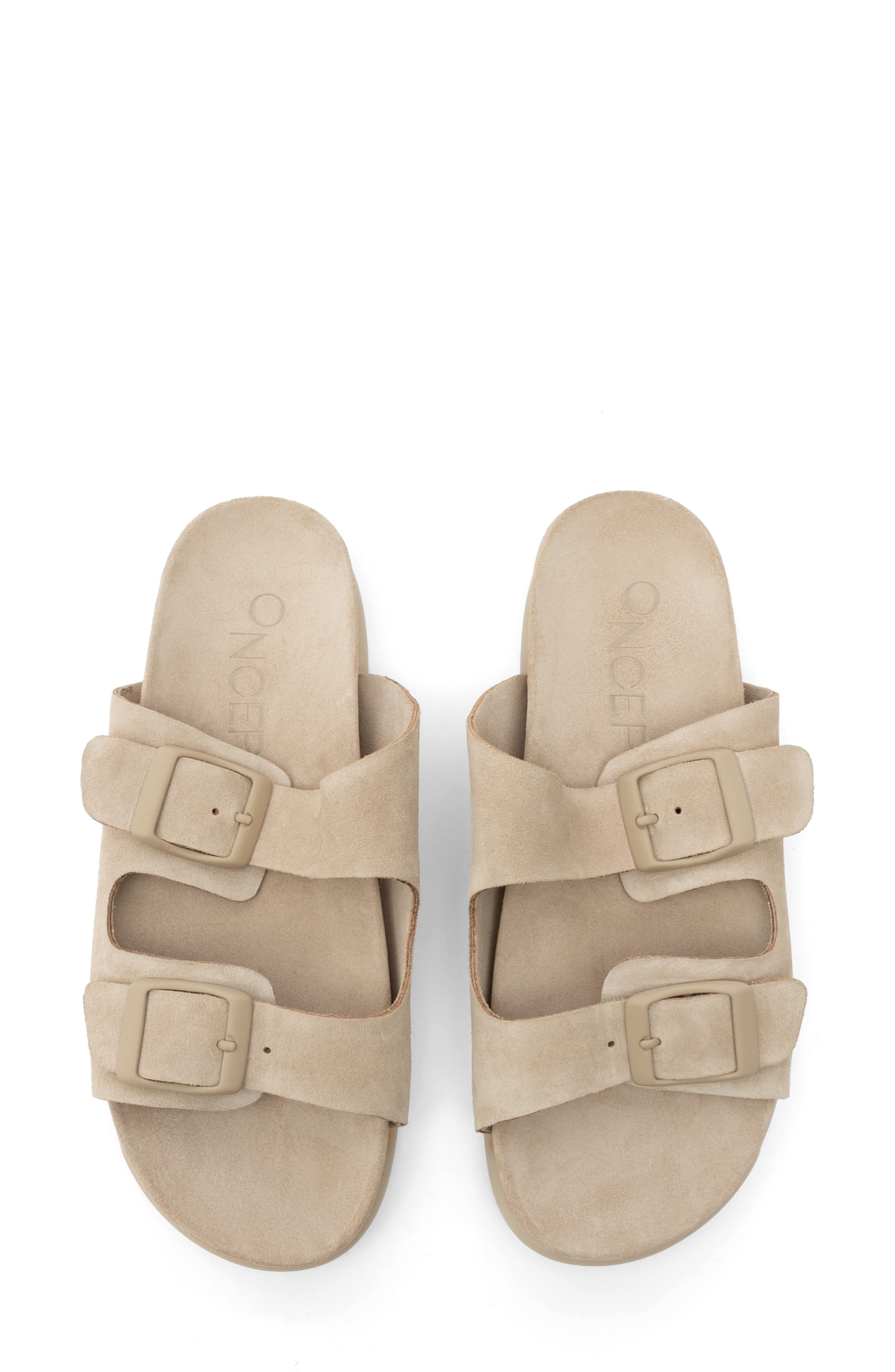 Savannah Buckle Slide Sandal, Alternate, color, SAND CASTLE