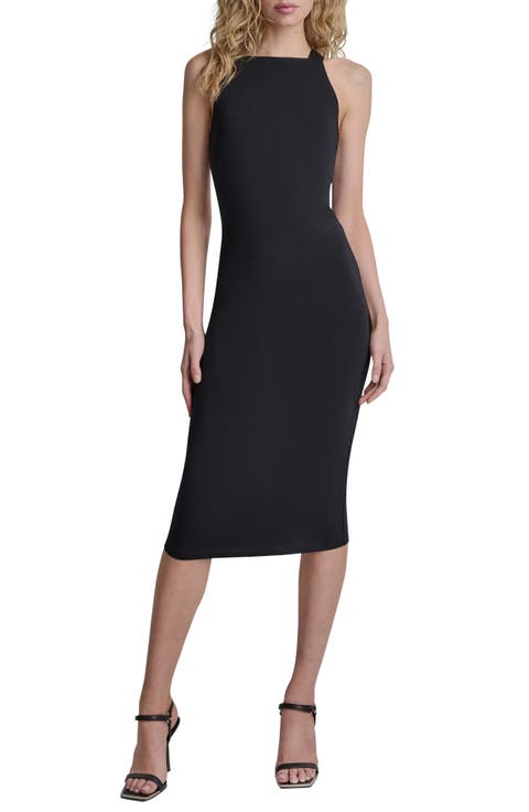 Logo Sleeveless Midi Body-Con Dress
