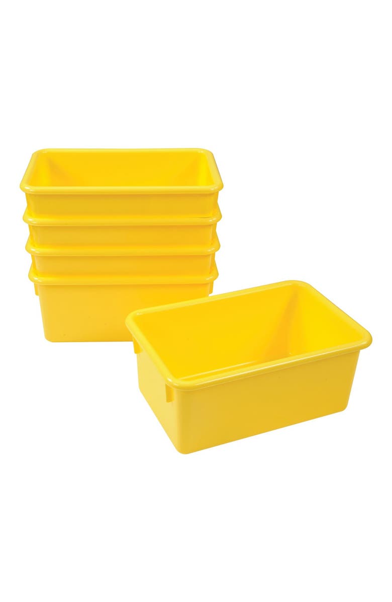 Kaplan Early Learning Company Yellow Colored Storage Bin - Set of 5, Main, color, Yellow