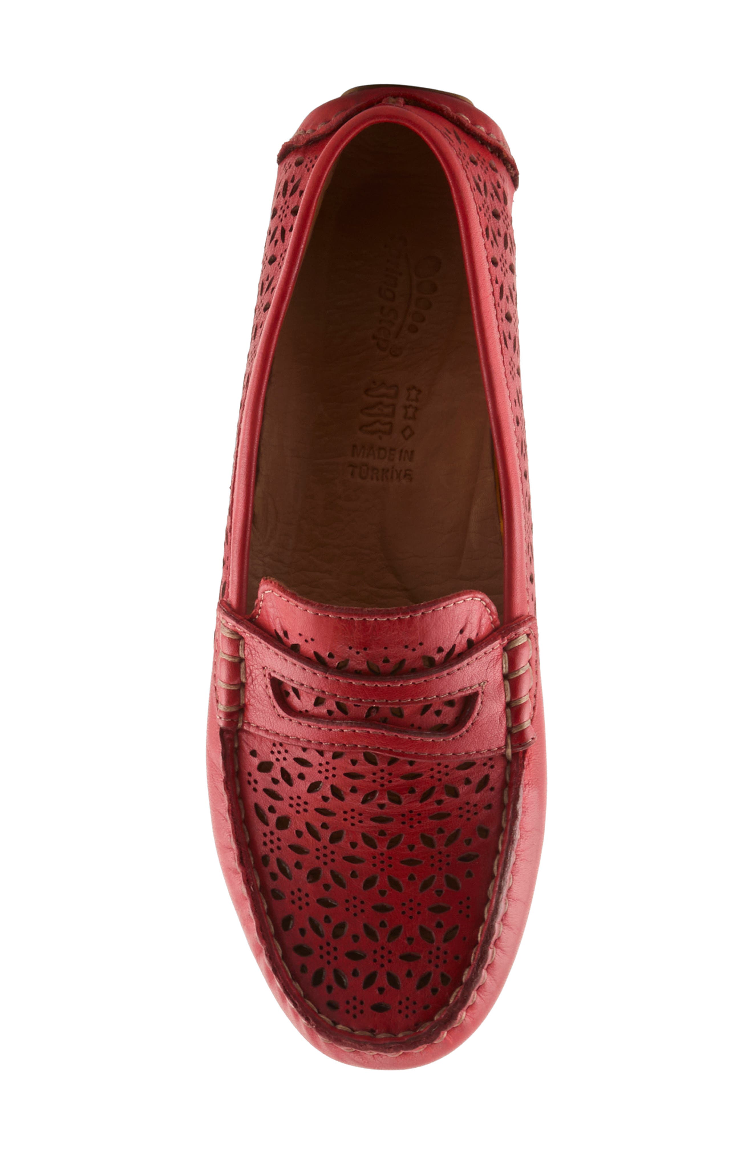 Spring Step Crain Driving Penny Loafer, Alternate, color, Red