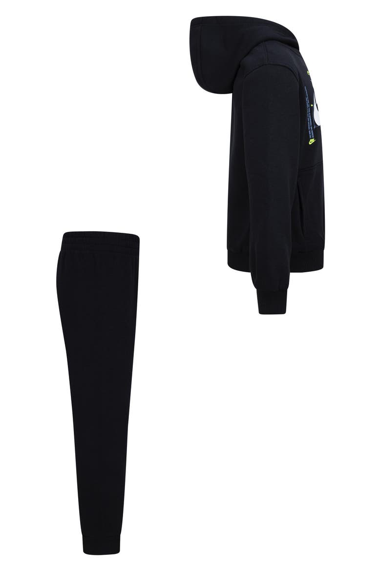 Kids' Futura Wrap Hoodie & Pull-On Pants Set, Alternate, color, BLACK
