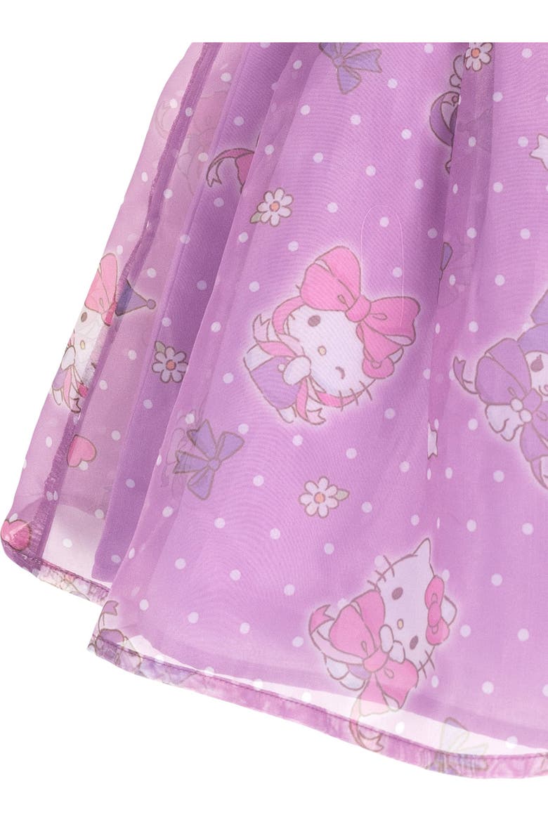 Organza Short Sleeve Dress, Alternate, color, Lilac Kitty Kuromi